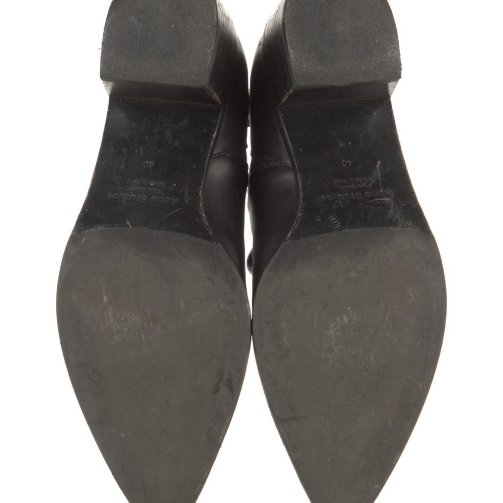 Acne Black Leather Ankle Booties - Picture 4 of 5